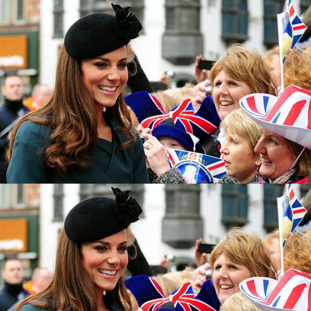 The Princess of Wales is pictured chatting to cheering crowds in Leicester in March, 2012